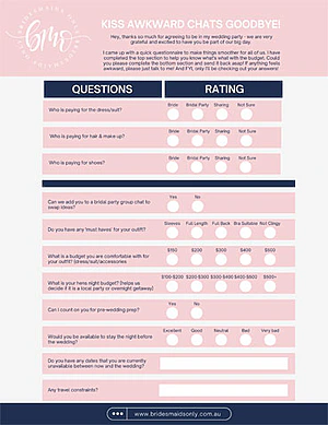 Kiss Awkward Bridesmaid Conversations Goodbye Free Downloadable