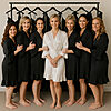 Olivia black Bridesmaid Robes with ruffle sleeves