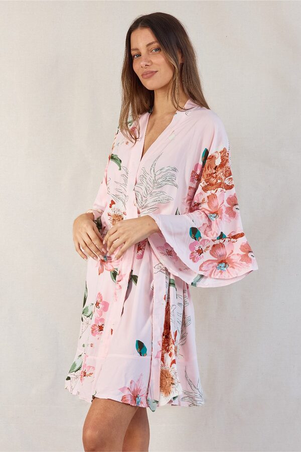 Eden Floral Baby Pink Bridesmaid Robes Eden Light Pink Bridesmaid Robes