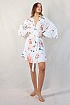 White Bridal Party Robe Floral Print Australia