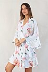 White Bridal Party Robe Floral Print Australia