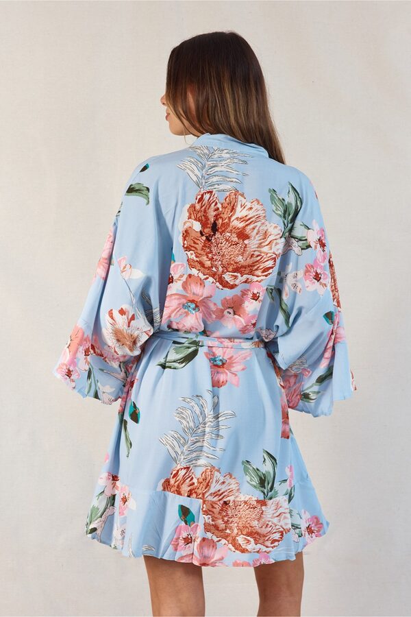 Eden Floral Dusty Blue Bridesmaid Robes Eden Floral Blue Bridesmaid Robes