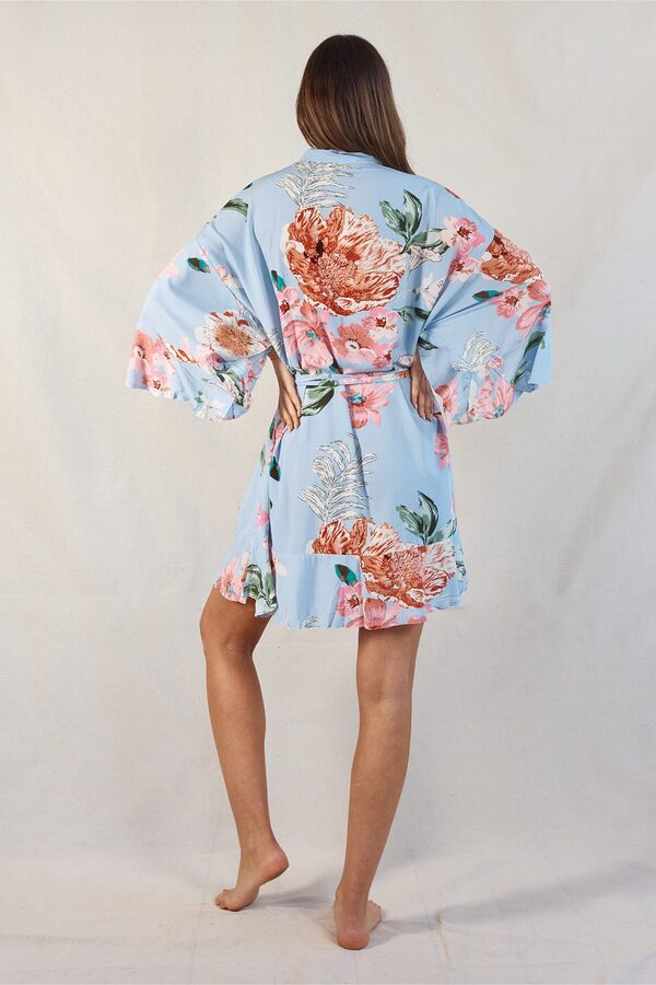 Eden Floral Dusty Blue Bridesmaid Robes Australia Eden Floral Light Blue Bridesmaid Robes