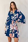 Navy Bridal Party Robe Floral Print Australia