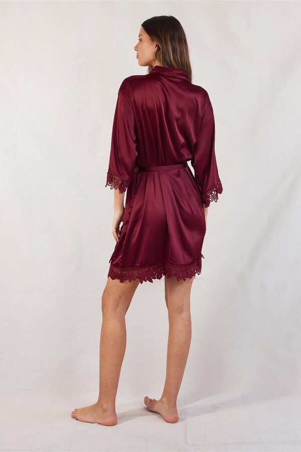 Ella Satin Cabernet Bridesmaid Robe Sydney Ella Burgundy Satin Bridesmaid Robes