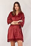 Ella Burnt Orange Satin Bridesmaid Robes Plus Size