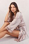 Ella Latte Satin Bridesmaid Robes Plus Size
