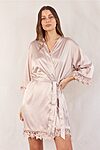 Ella Champagne Satin Bridesmaid Robes Plus Size