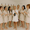 Olivia Champagne Bridesmaid Robes with ruffle sleeves