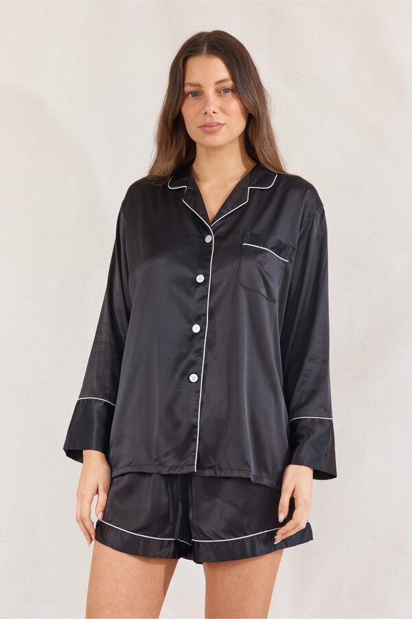 Bridal Pajamas Black by Bridesmaids Only Australia 7 Black Bridal Party Pyjamas Personalise Australia