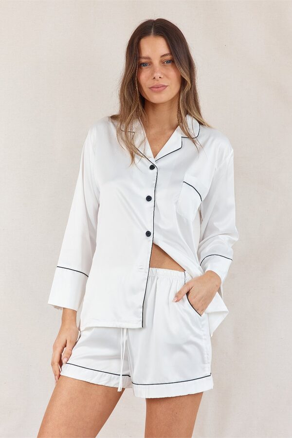 Bridal Pajamas white by Bridesmaids Only Australia White Bridal Party Pyjamas Personalise Australia