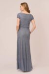 dusty blue bridesmaid dresses with sleeves by Adrianna Papell