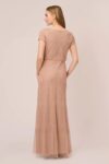 roe gold bridesmaid dresses with sleeves by Adrianna Papell