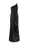 black bridesmaid dresses in satin by TH&TH
