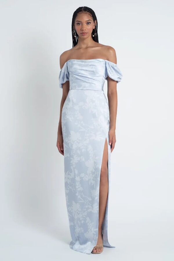 Blakely Whisper Blue Bridesmaid Dresses Jenny Yoo Blakely Whipser Blue Print Bridesmaid Dress by Jenny Yoo - Blakely Whisper Blue Bridesmaid Dresses Jenny Yoo