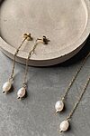 gold freshwater pearl bridesmaid earrings Australia