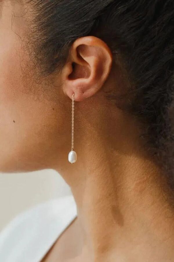 gold freshwater pearl bridesmaid earrings Australia