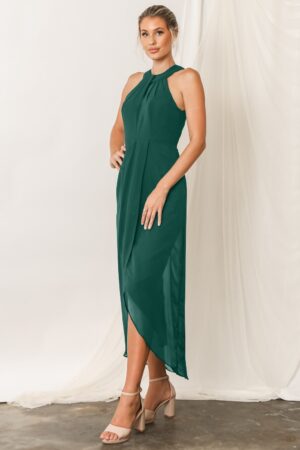 Halter Neck Mila Dark Green Bridesmaid Dress by Talia Sarah