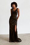 Satin Black Bridesmaid Dress