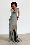 Satin Sage Bridesmaid Dresses by Tania Olsen