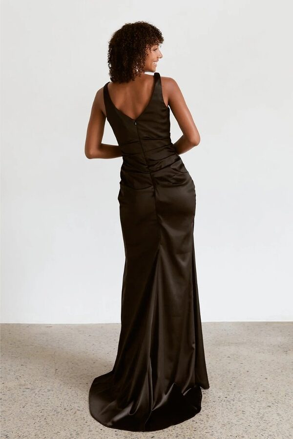Birch BridesmaidBirch Black Bridesmaid Dress by Tania Olsen Dress by Tania Olsen Satin Black Bridesmaid Dress