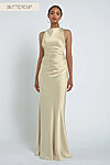 Halter Pastel Yellow Bridesmaid Dresses by Jenny Yoo