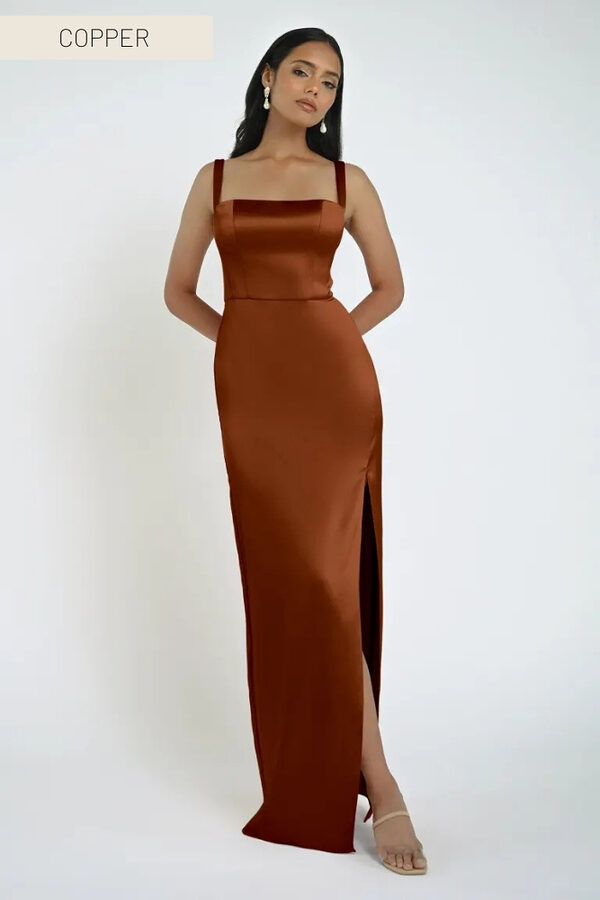 Lowe Copper Bridesmaid Dress by Jenny Yoo Australia Copper Satin Bridesmaid Dresses by Jenny Yoo