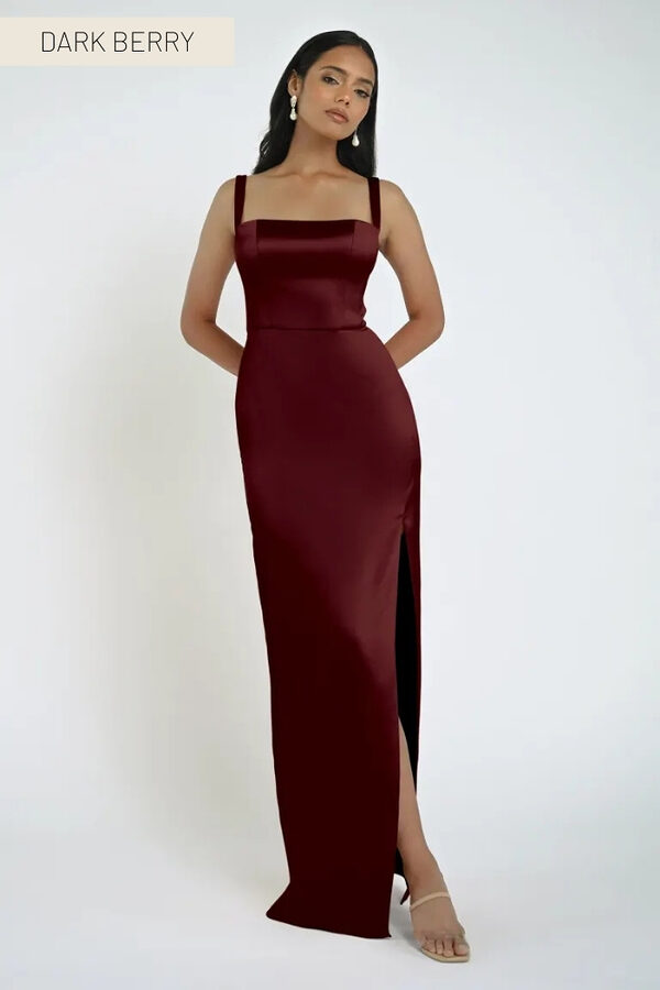 Lowe Dark Berry Bridesmaid Dress by Jenny Yoo Australia Dark Berry Satin Bridesmaid Dresses by Jenny Yoo
