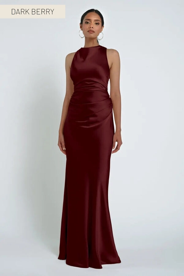 Grant Dark Berry Bridesmaid Dress by Jenny Yoo Australia Halter Dark Berry Bridesmaid Dresses by Jenny Yoo Australia