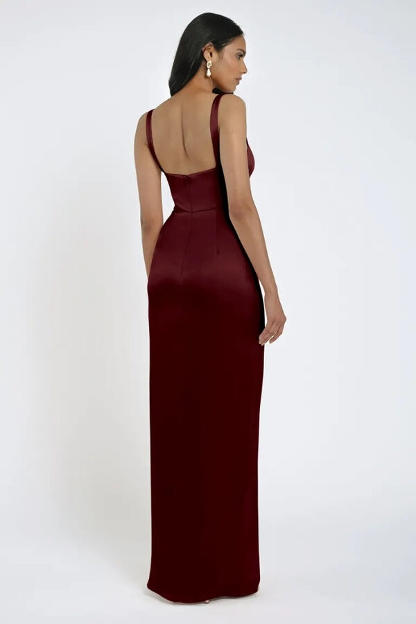 Lowe Dark Berry Bridesmaid Dress by Jenny Yoo Australia Back Dark Berry Satin Bridesmaid Dresses by Jenny Yoo