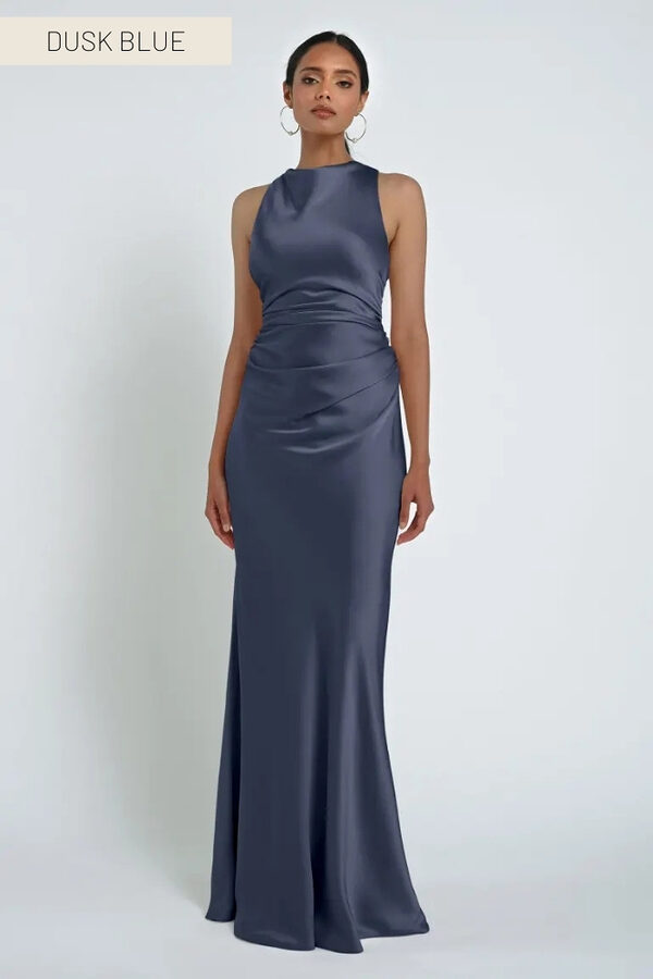 Grant Dusk Blue Bridesmaid Dress by Jenny Yoo Australia Halter Dusk Blue Bridesmaid Dresses by Jenny Yoo