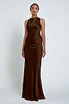 Halter Espresso Brown Bridesmaid Dresses by Jenny Yoo Australia