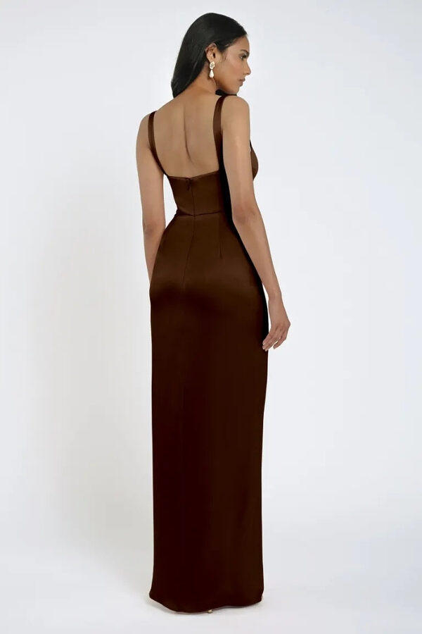 Lowe Espresso Bridesmaid Dress by Jenny Yoo Australia Back Espresso Satin Bridesmaid Dresses by Jenny Yoo