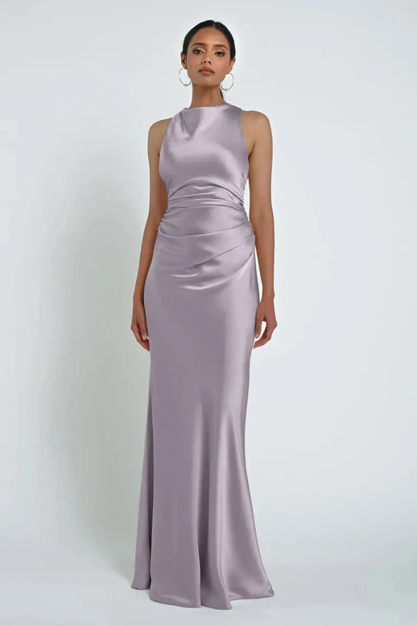 Grant Lilac Satin Bridesmaid Dress | Jenny Yoo