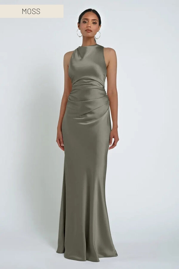 Grant Moss Green Bridesmaid Dress by Jenny Yoo Australia Halter Moss Green Bridesmaid Dresses by Jenny Yoo Australia