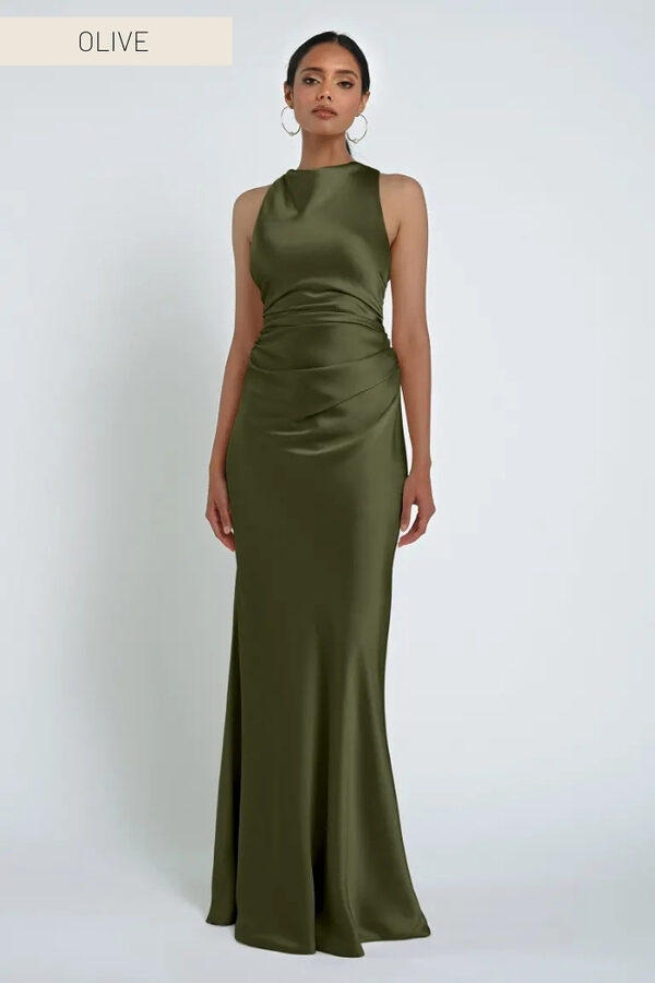 Grant Olive Green Bridesmaid Dress by Jenny Yoo Australia Halter Olive Green Bridesmaid Dresses by Jenny Yoo Australia