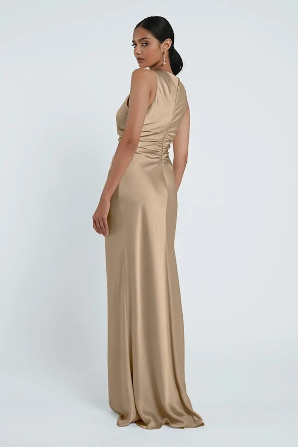 Grant Pale Gold ridesmaid Dress by Jenny Yoo Australia Back Halter Pale Gold Bridesmaid Dresses by Jenny Yoo