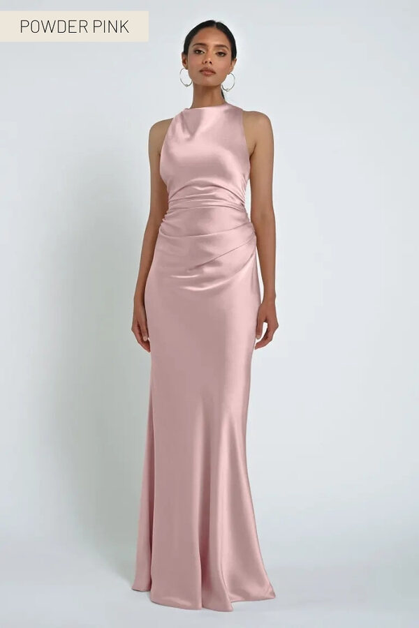 Grant Powder Pink Bridesmaid Dress by Jenny Yoo Australia Halter Powder Pink Bridesmaid Dresses by Jenny Yoo Australia
