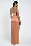 Peach Bellini Satin Bridesmaid Dresses by Jenny Yoo