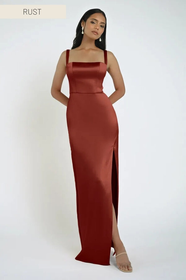 Lowe Rust Bridesmaid Dress by Jenny Yoo Australia Rust Satin Bridesmaid Dresses by Jenny Yoo