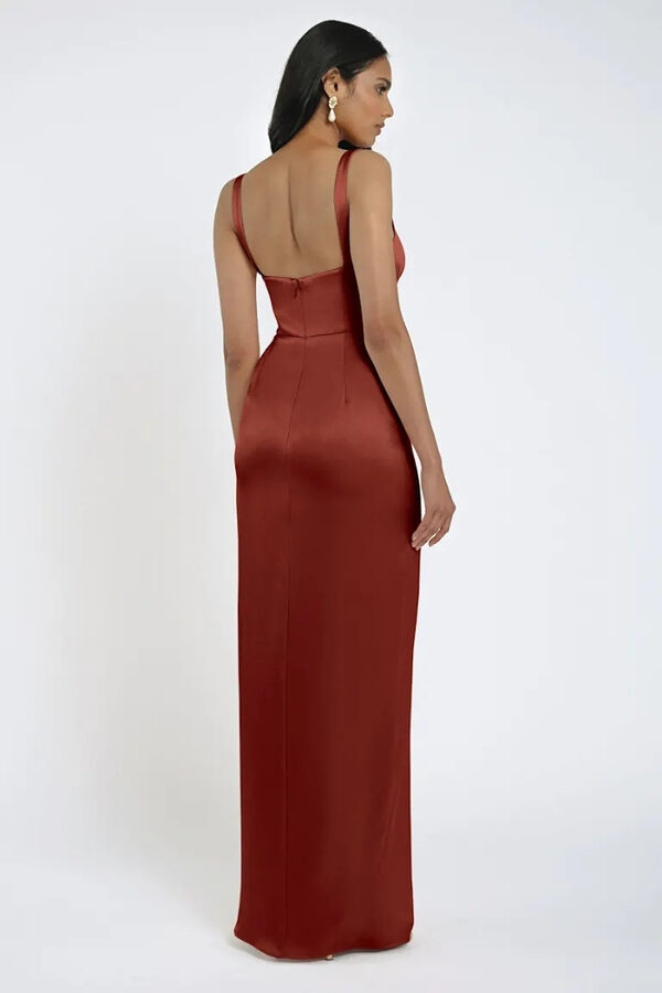 Lowe Rust Bridesmaid Dress by Jenny Yoo Australia Back Rust Satin Bridesmaid Dresses by Jenny Yoo