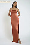 Sunset Orange Satin Bridesmaid Dresses by Jenny Yoo