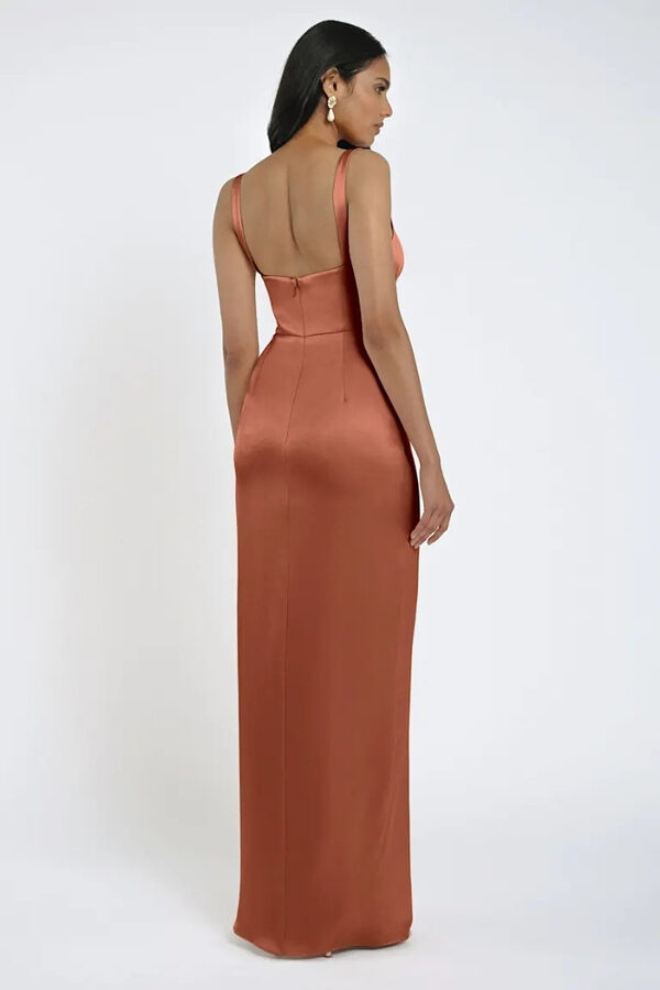 Lowe Sunset Orange Bridesmaid Dress by Jenny Yoo Australia Back Sunset Orange Satin Bridesmaid Dresses by Jenny Yoo
