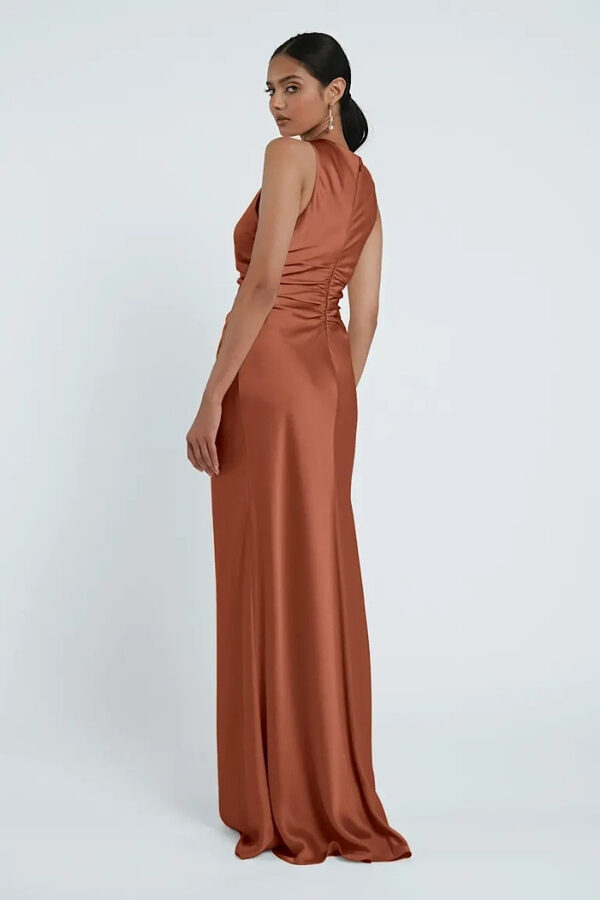 Grant Sunset Orange Bridesmaid Dress by Jenny Yoo Australia Back Halter Sunset Orange Bridesmaid Dresses by Jenny Yoo Australia