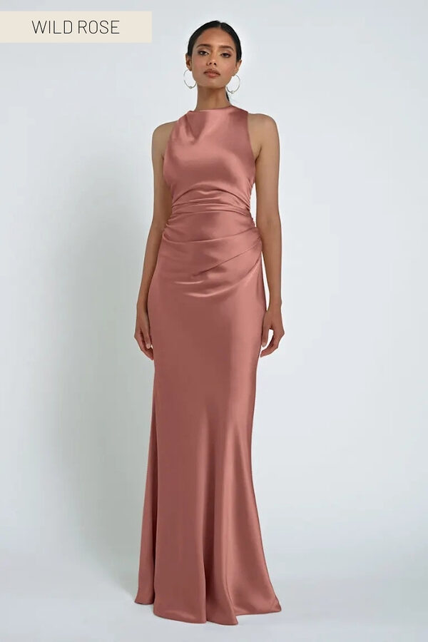 Grant Wild Rose Bridesmaid Dress by Jenny Yoo Australia Halter Cinnamon Rose Bridesmaid Dresses by Jenny Yoo Australia