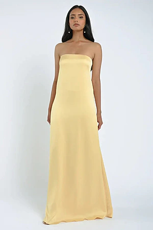 James Daffodil Yellow Satin Bridesmaid Dress by Jenny Yoo