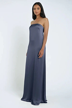 James Dusk Blue Satin Bridesmaid Dress by Jenny Yoo