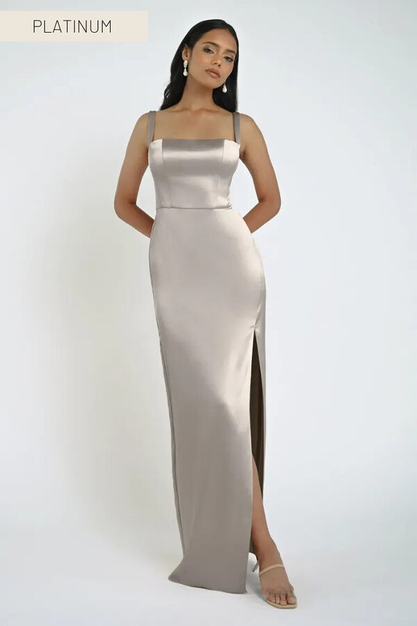 Lowe Platinum Bridesmaid Dress by Jenny Yoo Australia Platinum Satin Bridesmaid Dresses by Jenny Yoo
