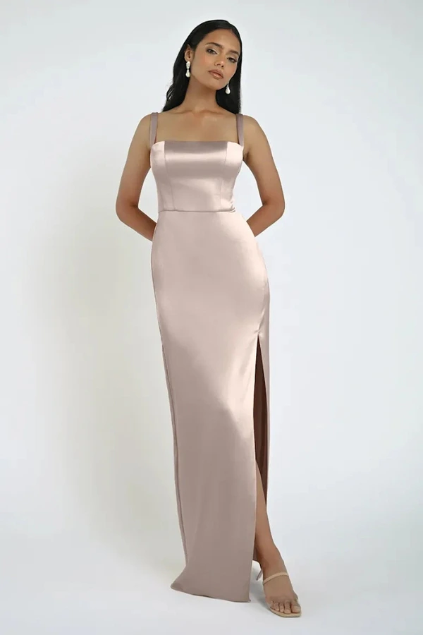 Lowe Neutral Satin Bridesmaid Dress by Jenny Yoo