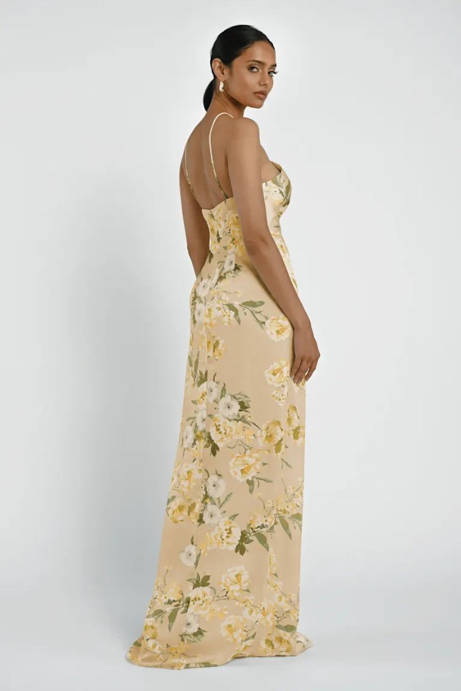 Pastel Yellow Floral Print Bridesmaid Dress by Jenny Yoo